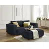 Canapé droit fixe 2 places CHELSEA gros côtelé doux avec pouf Bobochic