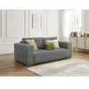Canapé droit fixe 2 places CHELSEA gros côtelé doux gris foncé   BOBOCHIC
