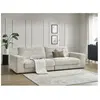 Bobochic canapé droit fixe 3 places sierra tissu texturé beige SIERRA
