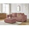 Canapé droit fixe 3 places SIDONIE velours côtelé avec pouf Bobochic