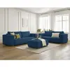 Ensemble canapé droit fixe 3 + 2 places CHELSEA gros velours côtelé avec pouf Bobochic
