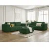 Ensemble canapé droit fixe 3 + 2 places CHELSEA gros velours côtelé avec pouf Bobochic