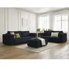 Ensemble canapé droit fixe 3 + 2 places CHELSEA gros velours côtelé avec pouf Bobochic