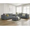 Ensemble canapé droit fixe 3 + 2 places CHELSEA gros velours côtelé avec pouf Bobochic