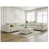Ensemble canapé droit fixe 3 + 2 places CHELSEA gros velours côtelé avec pouf Bobochic