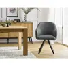 Lot de chaises SOPHIE tissu texturé et pieds étoile gris foncé   BOBOCHIC