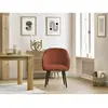 Chaise SOPHIE tissu bouclette et pieds scandinaves noirs orange   BOBOCHIC
