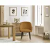 Chaise SOPHIE tissu bouclette et pieds scandinaves noirs jaune   BOBOCHIC