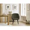 Chaise SOPHIE tissu bouclette et pieds scandinaves noirs vert   BOBOCHIC