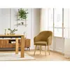 Chaise SOPHIE tissu texturé et pieds scandinaves bois jaune   BOBOCHIC
