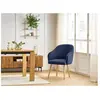 Bobochic - Chaise sophie tissu texturé et pieds scandinaves bois Bleu foncé