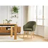 Chaise SOPHIE tissu texturé et pieds scandinaves bois vert   BOBOCHIC