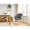 Chaise SOPHIE tissu texturé et pieds scandinaves bois gris foncé   BOBOCHIC