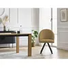 Chaise LALIE tissu velours côtelé et pieds étoile Jaune   BOBOCHIC TU
