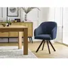 Lot de chaises SOPHIE tissu texturé et pieds étoile bleu foncé   BOBOCHIC