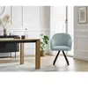 Chaise SOPHIE tissu velours côtelé et pieds étoile bleu clair   BOBOCHIC
