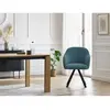 Chaise SOPHIE tissu velours côtelé et pieds étoile bleu foncé   BOBOCHIC