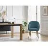 Lot de chaises SOPHIE tissu velours côtelé et pieds scandinaves bois b...