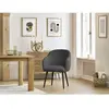 Lot de chaises SOPHIE tissu bouclette et pieds scandinaves noirs gris ...