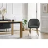 Lot de chaises SOPHIE tissu velours côtelé et pieds scandinaves bois g...