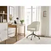 Chaise de bureau SOPHIE tissu bouclette et pietement à roulettes avec hauteur ajustable beige   BOBOCHIC
