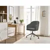 Chaise de bureau SOPHIE tissu bouclette et pietement à roulettes avec hauteur ajustable gris foncé   BOBOCHIC