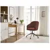 Chaise de bureau SOPHIE tissu velours côtelé et pietement à roulettes avec hauteur ajustable orange   BOBOCHIC