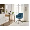 Chaise de bureau SOPHIE tissu velours côtelé et pietement à roulettes avec hauteur ajustable bleu foncé   BOBOCHIC