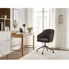 Chaise de bureau SOPHIE tissu velours côtelé et pietement à roulettes avec hauteur ajustable taupe   BOBOCHIC