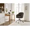 Chaise de bureau SOPHIE tissu velours côtelé et pietement à roulettes avec hauteur ajustable marron   BOBOCHIC