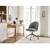 Chaise de bureau LALIE tissu texturé et pietement à roulettes avec hauteur ajustable gris foncé   BOBOCHIC
