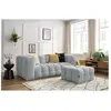 Bobochic canapé droit fixe 3 places cloud avec pouf gris clair CLOUD