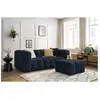 Bobochic canapé droit fixe 3 places cloud avec pouf bleu foncé CLOUD