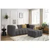 Bobochic canapé droit fixe 3 places cloud avec pouf gris foncé CLOUD