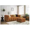 Bobochic canapé droit fixe 3 places cloud avec pouf jaune CLOUD