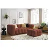 Bobochic canapé droit fixe 3 places cloud avec pouf orange CLOUD