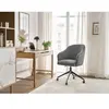 Chaise de bureau SOPHIE tissu chiné et pietement à roulettes avec hauteur ajustable gris foncé   BOBOCHIC