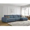 Canapé grand angle incurvé fixe ADEN Bleu clair  Angle droit BOBOCHIC TU
