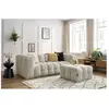 Bobochic - Canapé droit fixe Canapé droit fixe 3 places cloud avec pouf Beige