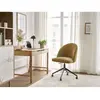 Chaise de bureau LALIE tissu texturé et pietement à roulettes avec hauteur ajustable jaune   BOBOCHIC