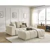 Canapé droit fixe MONT-BLANC velours avec pouf Beige  Accoudoir gauche BOBOCHIC TU