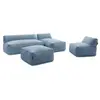Canapé de jardin modulable RIVIERA tissu chiné avec 1 chauffeuse 1 pla...