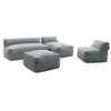 BOBOCHIC Canapé de jardin modulable RIVIERA tissu chiné avec 1 chauffe...