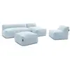 Canapé de jardin modulable RIVIERA tissu chiné avec 1 chauffeuse 1 pla...