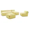 Canapé de jardin modulable RIVIERA tissu chiné avec 1 chauffeuse 1 pla...