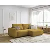 Canapé d'angle fixe compact ADEN jaune  angle droit BOBOCHIC 3 places