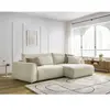 Canapé d'angle incurvé fixe ADEN beige  angle droit BOBOCHIC 3 places
