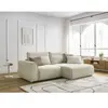 Canapé d'angle fixe compact ADEN beige  angle droit BOBOCHIC 3 places