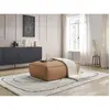 Pouf BOHEME cuir végan marron clair   BOBOCHIC