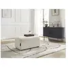 Fauteuil & pouf Bobochic Pouf atilla tissu chiné Blanc